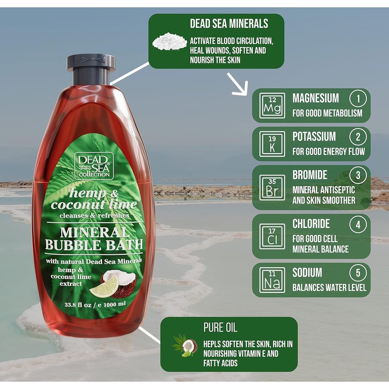 Dead Sea Collection Hemp & Coconut Lime Bubble Bath for