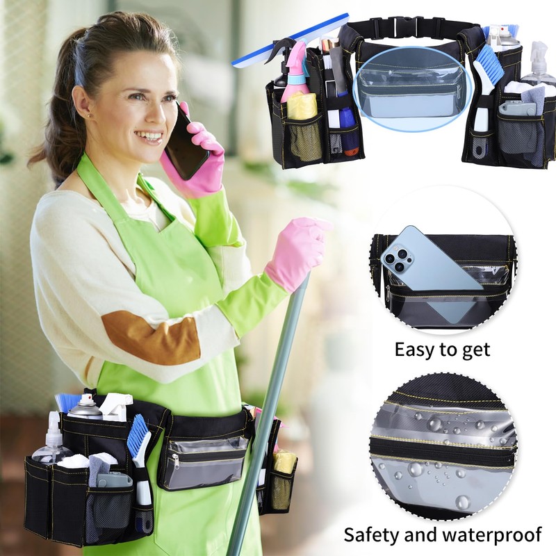 Cleaning Tool Belt, Speed Cleaning Belt Cleaning Supplies Adjustable Waist
