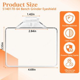 2 Pack 5140170-64 Bench Grinder Eyeshield Replacement for DeWalt DW758 Type 2, Bench Grinder Guards