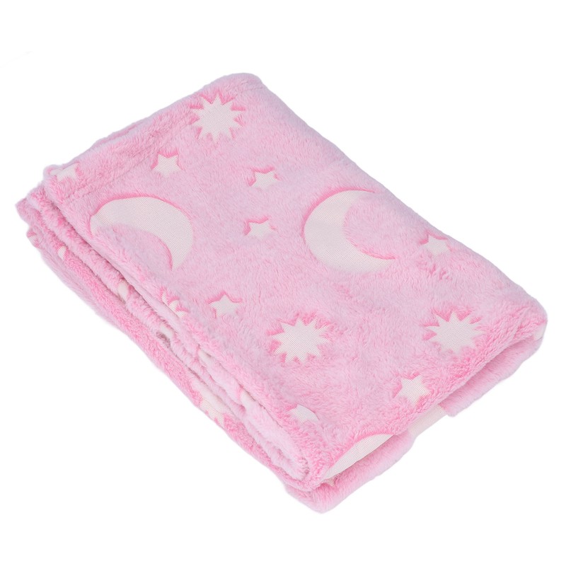 1.5x2m Luminous Blanket Double Side Flannel Star Moon Design Soft