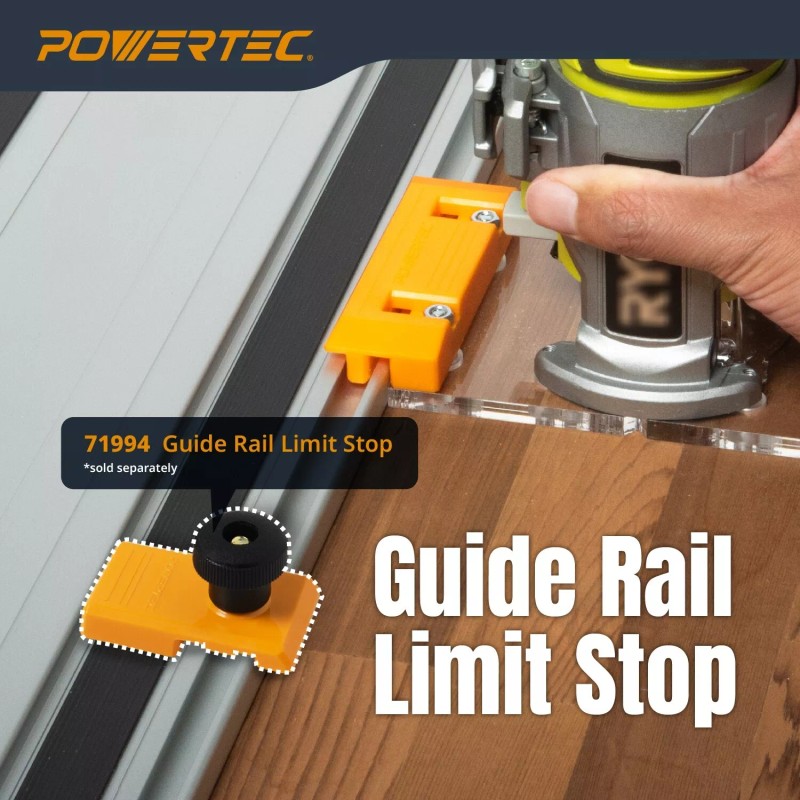 Powertec Router Guide Rail Adapter for Ryobi P601 & Ridgid