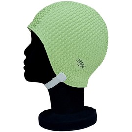 Blue Reef Ladies Classic Retro Polka Dot Effect Plain Swimming Cap One Size Adjustable Strap Pastel Green