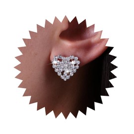 Atentuyi Butterfly Stud Earrings Silver Tiny CZ Earrings Crystal Stud Earrings Small Sparkling Earrings Wedding Rhinestone Earrings Jewellery for Women and Girls, Crystal