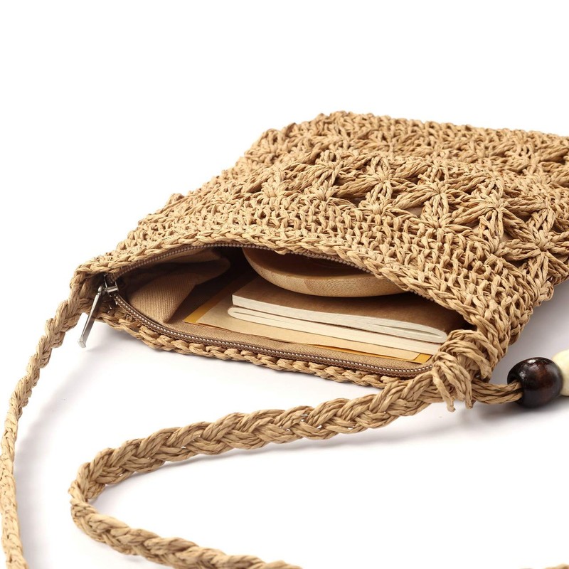 CHIC DIARY Small Straw Bag Women's Straw Shoulder Bag Summer