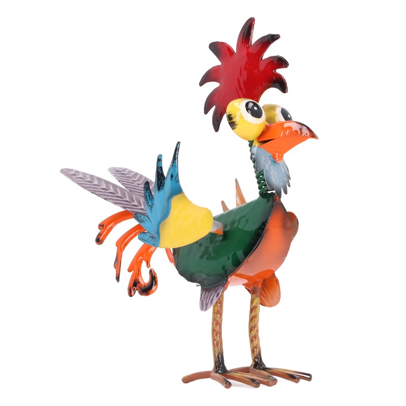 Rooster Statue Figures Ornament Metal Rooster Display Model Toy for