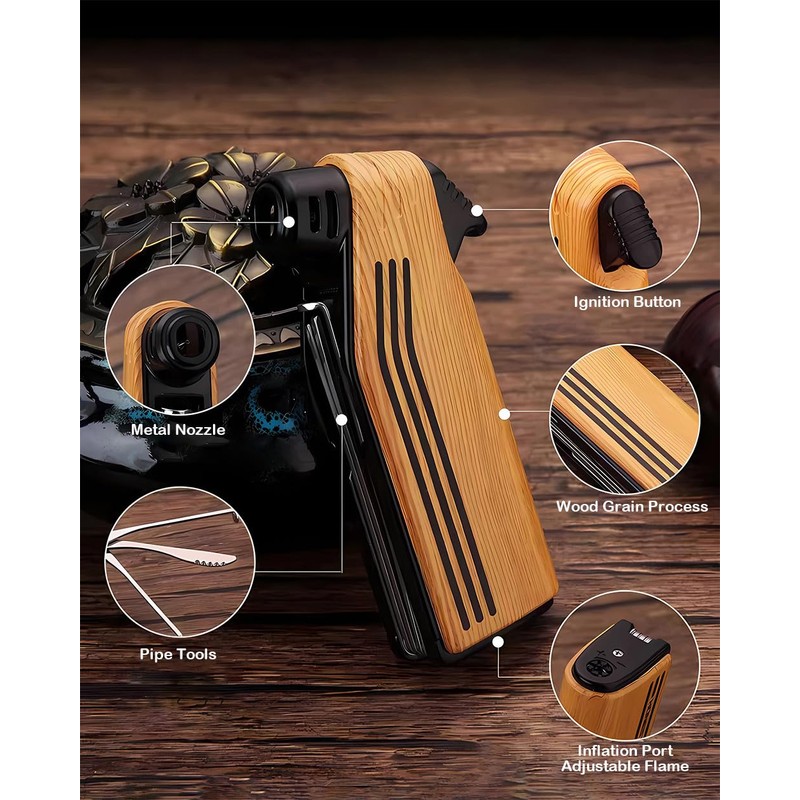 Multifunction Lighter 4 in 1 Lighters Butane Reusable Angled Soft