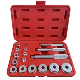 HFS(R) Bearing Race Seal Screwdriver 17 Piece Set of 14 Attachments, Aluminum, 3 Handles, Compatible with 0.4 - 1.7 inches (10 - 42 mm), Automobile, Electric Motor, Case Included