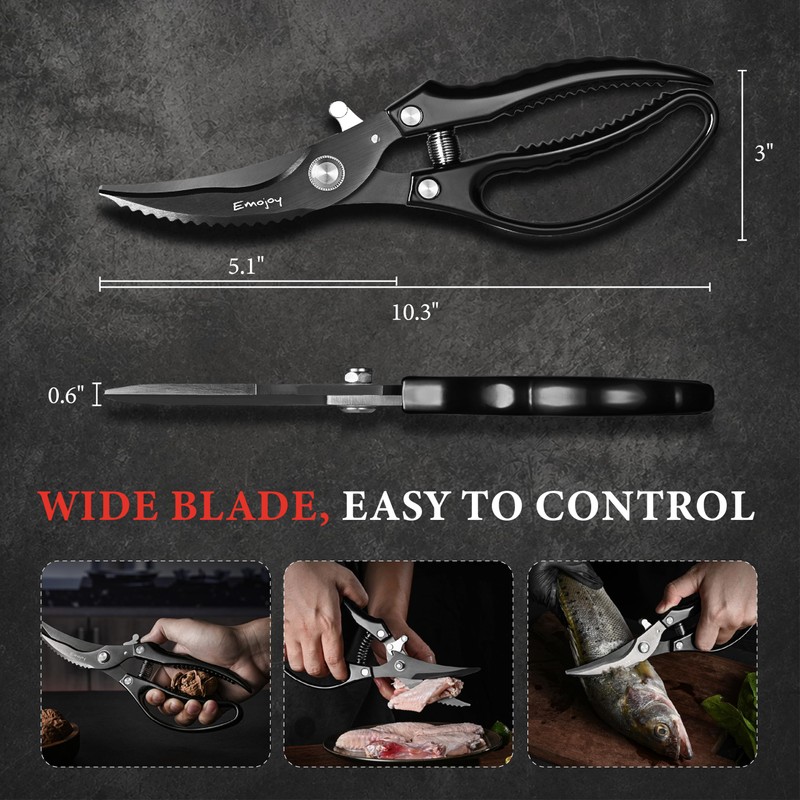 Emojoy All-Metal Kitchen Poultry Shears with Titanium Coated Blades