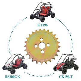 QYMOTO KT196 Chain Sprocket 420 Chain 25 Tooth Chain Front Sprocket Compatible with Coleman KT196 CK196/T Hisun HS200GK Go Kart Chain Sprocket 196 cc 6.5 HP