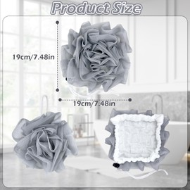 2 in 1 Bath Sponge, Shower Sponge, Loofah Sponge, Bath Rubber, Scrub and Clean - Body Scrubber for Shower Use for Men and Women, Bath Accessories (Grey)