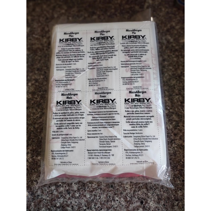 Kirby Micron Magic Hepa Filter Micro Allergen Plus 6 Pack