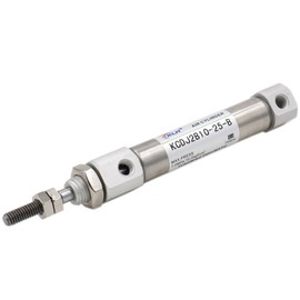 Heschen Stainless Steel Slim Air Pneumatic Cylinder, CDJ2B 10-25, M5 Port, 10mm Bore, 25mm Stroke, Double Acting Single Rod
