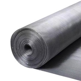 304 Stainless Steel Mesh Window Screen Roll 36" x 200" with Stab Resistant Gloves, Pet Proof Window Screen Replacement, Durable Wire Mesh Screen for Home and Office (36" x 200")