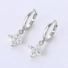 EONFUN Moissanite Four Leaf Clover Hoop Earrings for Women 925