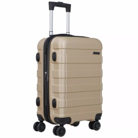 Segawe 21"Champagne Carry On Luggage Suitcase Expandable Hardside Spinner With 4 Wheels