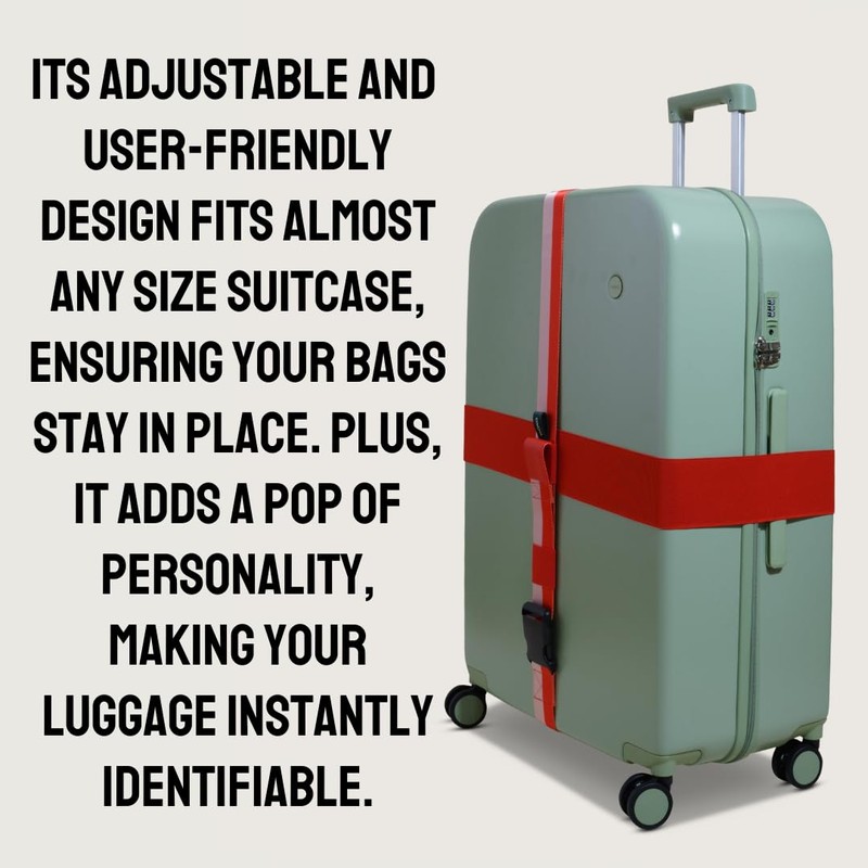 Cincha Travel Adjustable Luggage Strap, Fits Carry-On and Checked Bags,