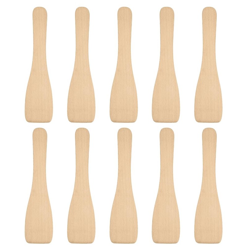 OSDUE Wooden Spatula, Set of 10 Beechwood Spatula for Cooking,