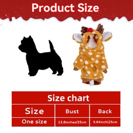 hoyuwak Reindeer Dog Costume Cute Pet Girl Christmas Moose Coat