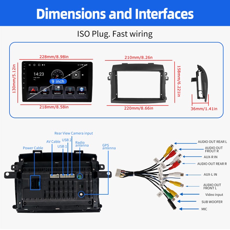 ESSGOO For Toyota Sienna 2004-2010 Android 13 Apple Carplay Car