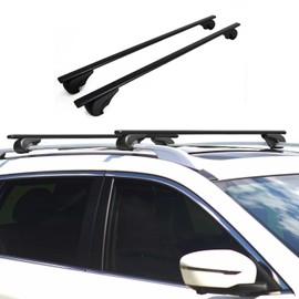 OMAC Roof Racks Cross Bars Carrier Durable for Ford Explorer 2020-2025 Black 2 Pcs Anti-Theft for Travel Kayak Canoe Surf Ski Snowboard Camping