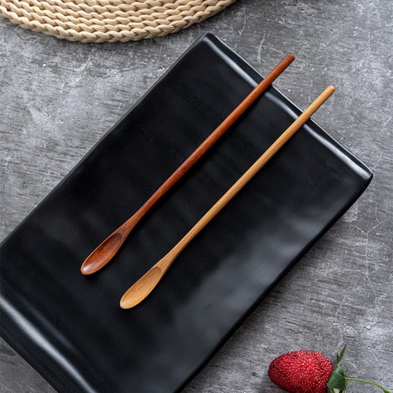 SITEDAN Muddler Spoon Wooden Long Spoon Stirring Stick Coffee Spoon