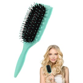 BPTRKOM 1 Stück Professionelle Entwirrbürste - Haarbürste ohne Ziepen für Locken & Langes Haar - Für Damen/Herren- Limettengrünes Design - Haarpflege Spezialbürste mit Gleitwirkung(Lila)