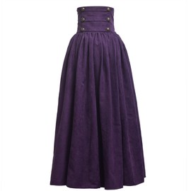 BLESSUME Gothic Lolita Steampunk High Waist Walking Skirt - purple, size: s