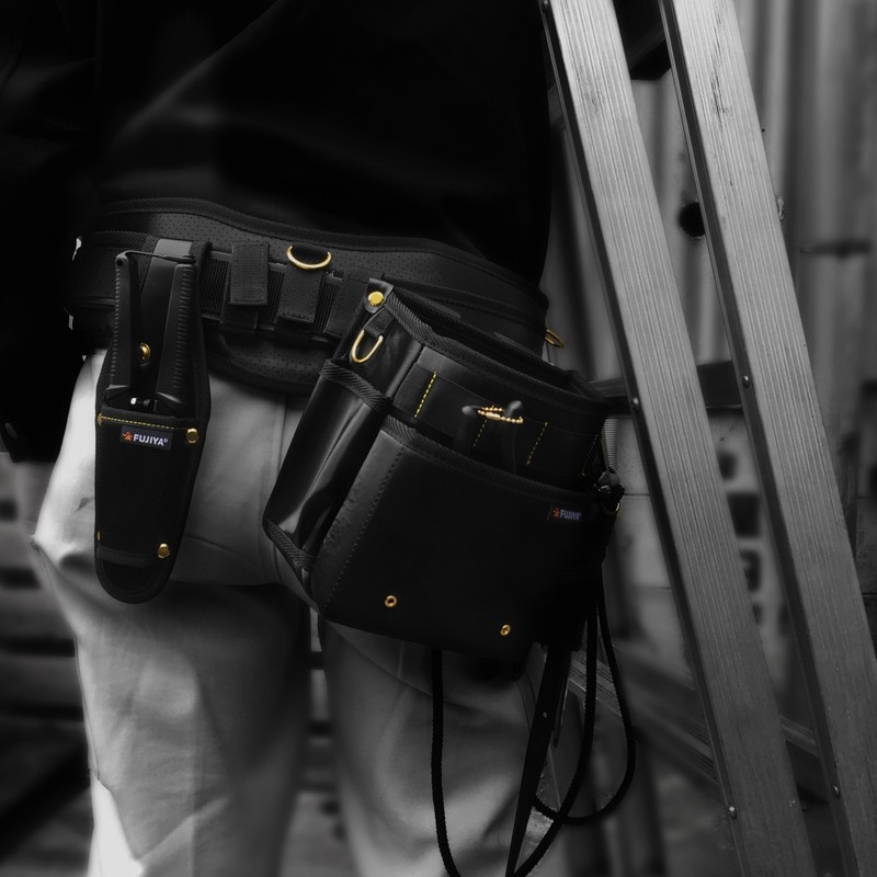 FUJIYA Tools, B-02BG, Work Belt, -Black & Gold Color-