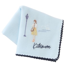 Kitamura 001166-0002-01 Kitamura Gauze Handkerchief Kitamura Girl (Blue) Women's Gauze Handkerchief, Approx. 16.9 inches (43 cm), blue