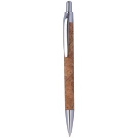 noTrash2003 Set of 10 Retractable Ballpoint Pens with Cork Barrel in Natural Look Blue Ink