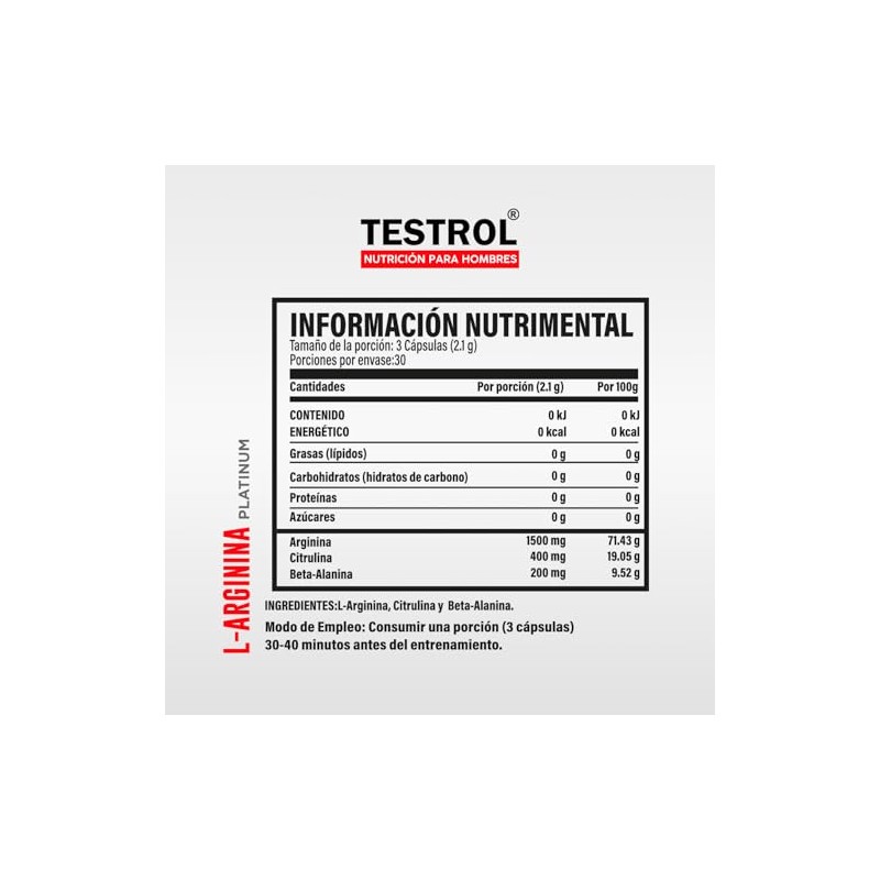 Testrol | Combo Arginina Platinum + Cafeína Platinum | Apoyo