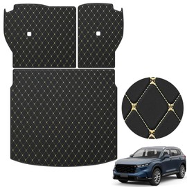 Cargo Liner and Backrest Mat for 2023-2024 Honda CR-V CRV Custom Fit PU Leather Cargo Liner and Rear Backrest Protector - All Weather Waterproof Easy to Clean Anti-Slip Cargo Mats