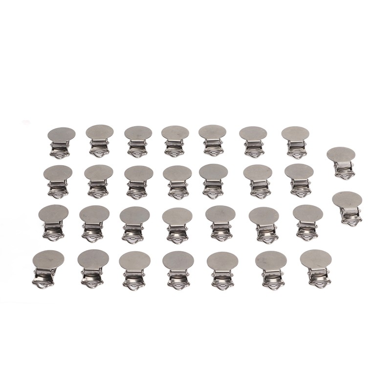 30pcs Metal Round Pacifier Clips for Toddler Rust Prevention Electroplated