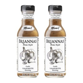 BRIANNAS - Home Style Garlic Vinaigrette Dressing – Fine Salad Dressing made with Premium Ingredients - Gluten Free, Vegan, & Kosher Dressing - 12 oz. Bottles - 2 Pack