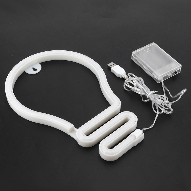 Bulb Shape Neon Light LED Sign for Wall Decor Party