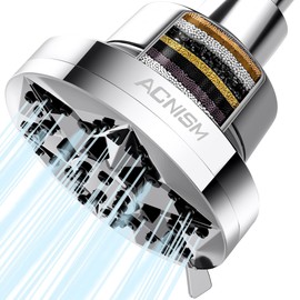 ACNISM Filtered Shower Head,8 Modes High Pressure Shower Heads,Fixed Showerheads with Filter for Hard Water for Remove Chlorine and Harmful Substances,Comfortable Rain Shower Experience