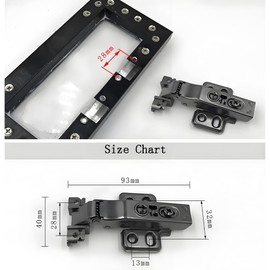 2 Pieces of Aluminum Frame Door Damping 180 Degree Hinge Cabinet Hardware Hinges (Fully Covered)