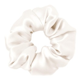 Hair Scrunchies for Women Satin Elastic Soft Cute Hair Ties Size Large Elastic Scrunchy Hair Bands Hair Accessories for Girls and Ladies（1pc,White）