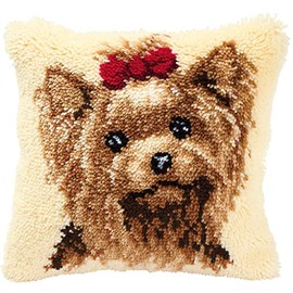 Vervaco Yorkshire Terrier Latch Hook Cushion, Multi-Colour
