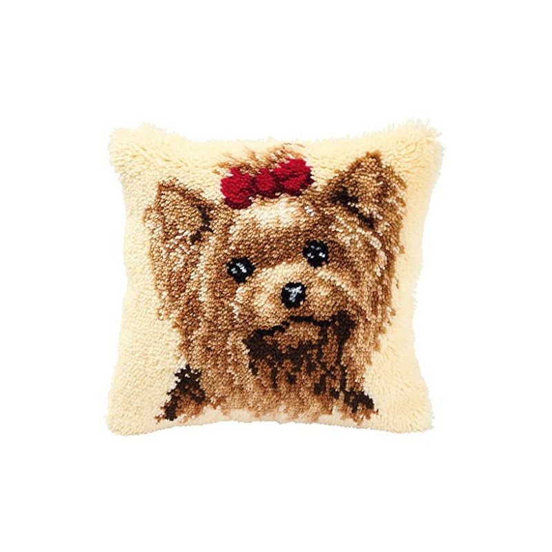 Vervaco Yorkshire Terrier Latch Hook Cushion, Multi-Colour
