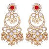 Aheli Kundan Pearl Chandbali Pendientes con Maang Tikka Conjunto de