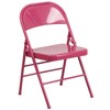 Flash Furniture 2 Pack HERCULES COLORBURST Series Shockingly Fuchsia Triple
