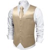 DiBanGu Champagne Vest for Men's Casual and Formal Dress Waistcoat