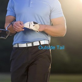 CHAOREN Nylon Ratchet Belts for Men - White Casual Golf Web Belt Men 1 3/8" - Automatic Adjustable Buckle Fit Jeans