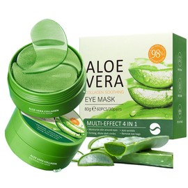 Aloe Vera Moisturizer Under Eye Patches - Hydrating Under Eye Patches, Aloe Vera Eye Mask Dark Circles And Puffiness, Aloe Vera Gel Organic Eye Mask For Dark Circles And Puffiness (30 Pairs)