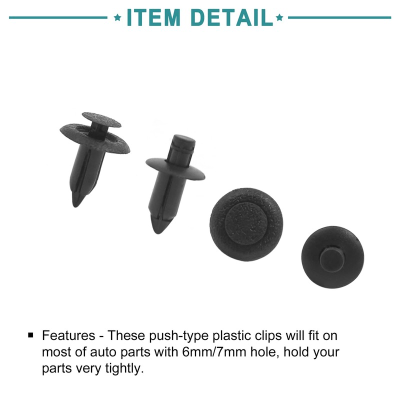 ACROPIX 20pcs Plastic Drive Rivet Flap Bumper Push Clip 6mm