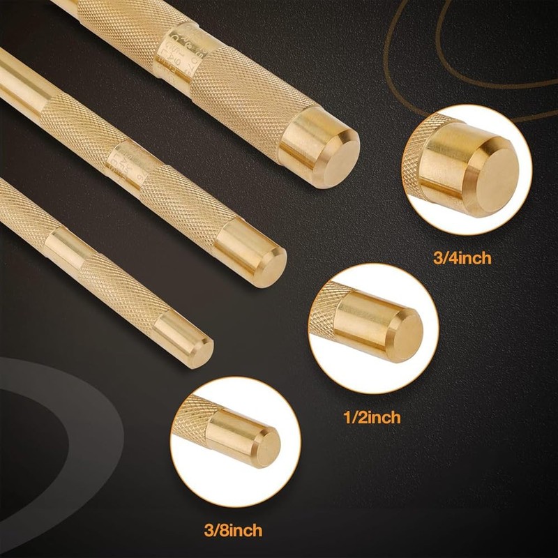 Peakloong Brass Drift Punch Set, 25075 25076 25077 Brass Punches