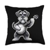 Miniature Schnauzer Dog Bluegrass Banjo Player Throw Pillow