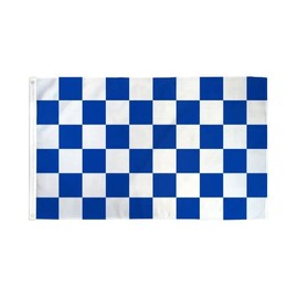 Blue & White Checkered Flag 2x3ft Poly