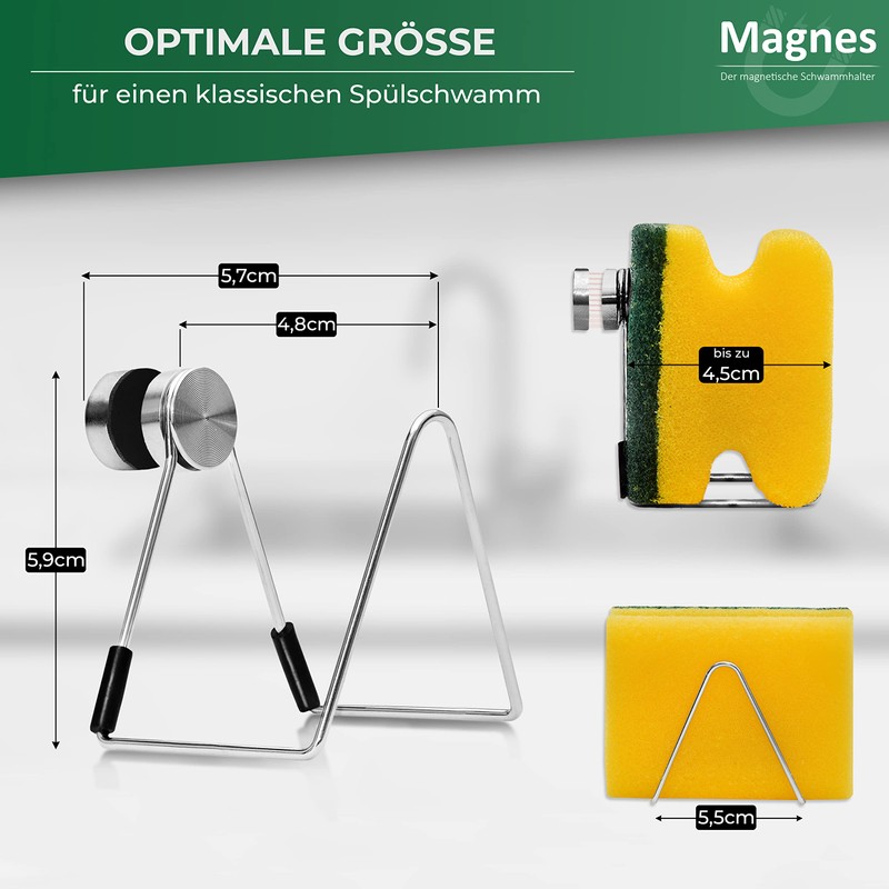 Magnes Magnetic Sponge Holder Made of Stainless Steel